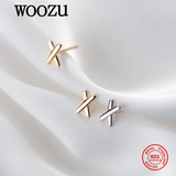 925 Silver Cross Stud Earrings Women Girl Kid Jewelry Gift