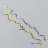925 Silver Mini Green Zircon Bracelet for Women Unisex