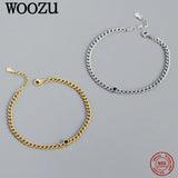 925 Silver Mini Green Zircon Bracelet for Women Unisex