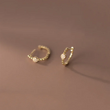 925 Sterling Silver French Zircon Hoop Earrings for Women