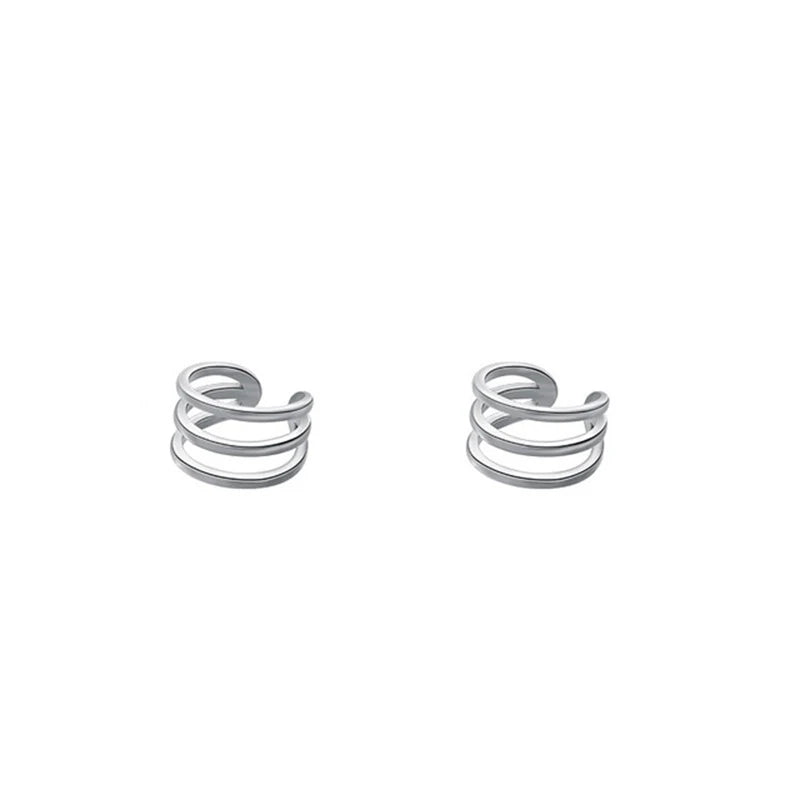 925 Silver Geometric Clip On Earrings Party Teen Ear Cuff Jewelry