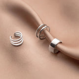 925 Silver Geometric Clip On Earrings Party Teen Ear Cuff Jewelry