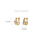 925 Silver Zircon Hoop Earrings Double Layer for Women Party Classic