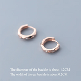 925 Silver Round Zircon Hoop Earrings French Style Ear Jewelry Gift