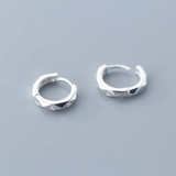 925 Silver Round Zircon Hoop Earrings French Style Ear Jewelry Gift