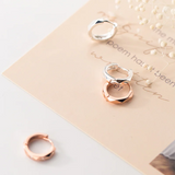 925 Silver Round Zircon Hoop Earrings French Style Ear Jewelry Gift