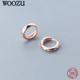 925 Silver Round Zircon Hoop Earrings French Style Ear Jewelry Gift