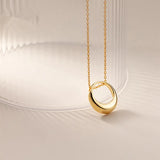 925 Sterling Silver Hollow Round Link Chain Pendant Necklaces For Women