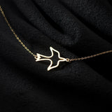 925 Sterling Silver Bird Pendant Necklace Delicate Jewelry