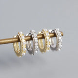 925 Silver Pearl Hoop Earrings Women Wedding Jewelry Gift