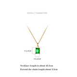 925 Silver Green Zircon Pendant Necklace For Women Wedding