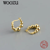 925 Silver Beads Hoop Earrings Charming Gothic Jewelry Gift