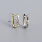 925 Silver Zircon Hoop Earrings Minimalist Jewelry Gift