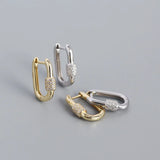 925 Silver Zircon Hoop Earrings Minimalist Jewelry Gift