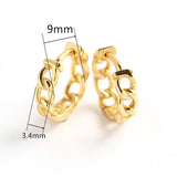 925 Silver Cuban Link Chain Hoop Earrings Pig Nose Design