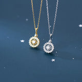 925 Silver Zircon Pendant Necklace for Women Gothic Jewelry Gift