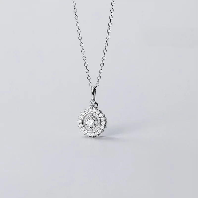 925 Silver Zircon Pendant Necklace for Women Gothic Jewelry Gift