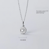 925 Silver Zircon Pendant Necklace for Women Gothic Jewelry Gift