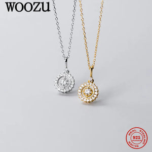 925 Silver Zircon Pendant Necklace for Women Gothic Jewelry Gift