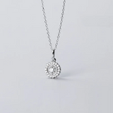 925 Silver Zircon Pendant Necklace for Women Gothic Jewelry Gift