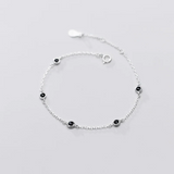 925 Silver Red Zircon Chain Bracelet for Women Party