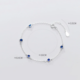 925 Silver Red Zircon Chain Bracelet for Women Party