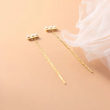 925 Silver Freshwater Pearl Tassel Stud Earrings Wedding Gift