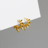 925 Silver Punk Spike Rivets Hoop Earrings Bohemian Rock Unisex Ear Jewelry