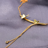925 Silver Butterfly Necklaces for Women Plated Jewelry Gift