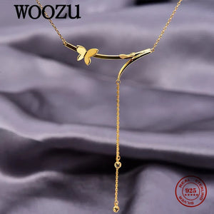 925 Silver Butterfly Necklaces for Women Plated Jewelry Gift