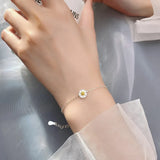 925 Sterling Silver Daisy Link Chain Bracelet Women Wedding Jewelry Gift