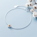 925 Sterling Silver Daisy Link Chain Bracelet Women Wedding Jewelry Gift