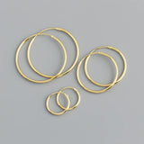 925 Sterling Silver Circle Hoop Earrings For Women Charm Party