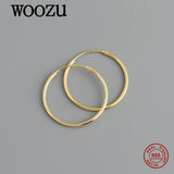 925 Sterling Silver Circle Hoop Earrings For Women Charm Party