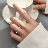 925 Silver Pearl Smile Adjustable Ring Women Party Jewelry