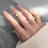 925 Silver Pearl Smile Adjustable Ring Women Party Jewelry