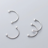 925 Silver Pearl Smile Adjustable Ring Women Party Jewelry