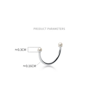 925 Silver Pearl Smile Adjustable Ring Women Party Jewelry