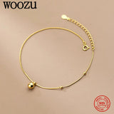 925 Silver Round Bead Snake Chain Anklet French Punk Rock Jewelry Gift