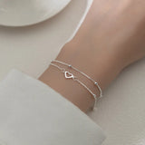925 Silver Sweet Love Heart Bracelet Wedding Romantic Jewelry