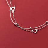 925 Silver Sweet Love Heart Bracelet Wedding Romantic Jewelry