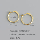Geometric Glossy Circle Hoop Earrings 925 Sterling Silver for Women Men