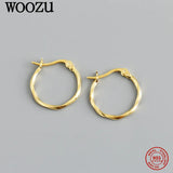Geometric Glossy Circle Hoop Earrings 925 Sterling Silver for Women Men