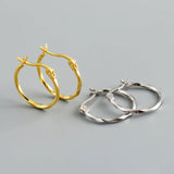 Geometric Glossy Circle Hoop Earrings 925 Sterling Silver for Women Men
