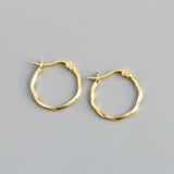 Geometric Glossy Circle Hoop Earrings 925 Sterling Silver for Women Men