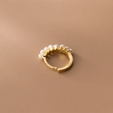 925 Silver Pearl Huggie Earrings For Women Teen Party Jewelry
