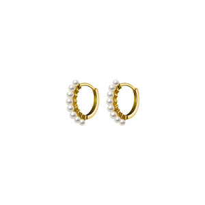 925 Silver Pearl Huggie Earrings For Women Teen Party Jewelry