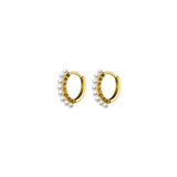 925 Silver Pearl Huggie Earrings For Women Teen Party Jewelry