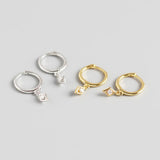 925 Silver Drop Earrings Round Zircon Party Jewelry Gift
