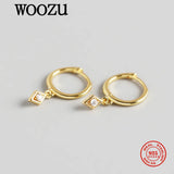 925 Silver Drop Earrings Round Zircon Party Jewelry Gift